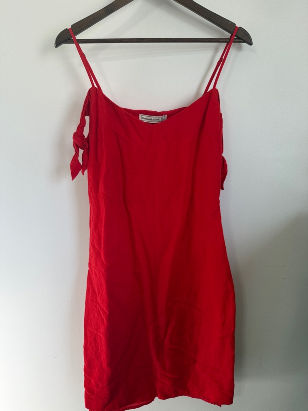 Abercrombie & Fitch Red Tie-Off the Shoulder Camisole Dress